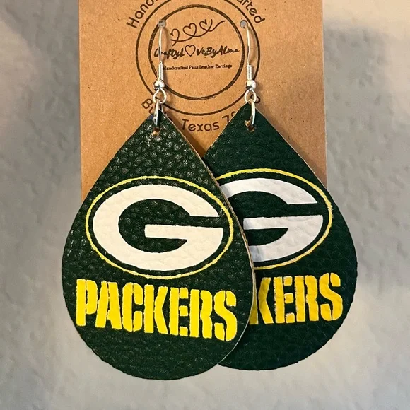 Packers Handmade & Lightweight Women’s Earrings - Picture 3 of 4